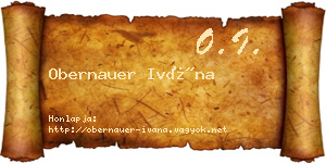 Obernauer Ivána névjegykártya